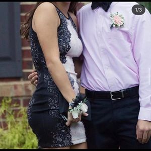 pink and black fitted dress!